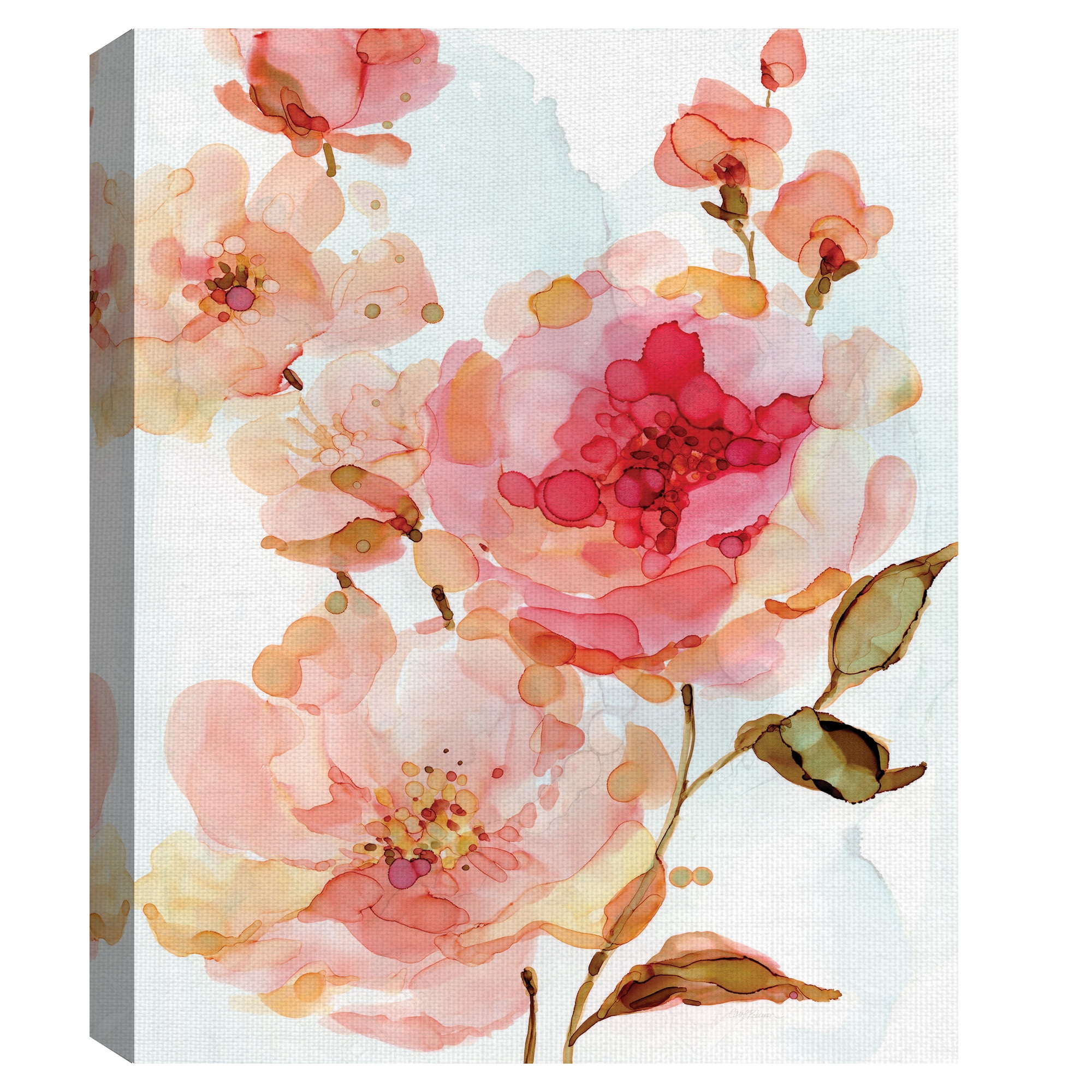 Masterpiece Art Gallery Vivid Peonies, Roses By Carol Robinson Canvas Art Print Set of 2 16" x 20"