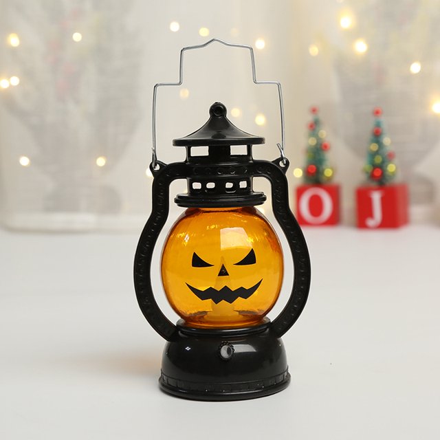 Linterna de Halloween, linterna Jack O portátil de mano, linterna Jack O retro, lindas decoraciones de Halloween, linterna Jack O alimentada por batería. (durante 72 horas/pieza) JAMW Sencillez