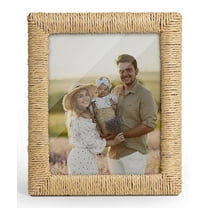 Afuly 8x10 Picture Frame, Boho Picture Frame with Glass and Paper Rope for Wall Hanging or Tabletop Display, Unique Gift for Mom, Grandma, Friends