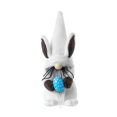 Plush Gnome Rabbit Doll with Carrot Ornament Soft Decorative Stuffed Toy for Home Table Shelf Easter Gift Kids Adults