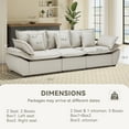 thumbnail image 2 of Planntonneo 114.8'' Modular Sectional Couches Faux Leather Pet Friendly 3-Seats Sofa for Living Room, 2 of 7
