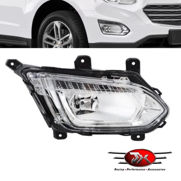 JX RACING Fog Light Lamp Assembly Compatible with 2016 2017 Chevy Equinox Premier LTZ Front Bumper DRL Halogen Fog Lamp Passenger Right Side