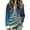 Blue, variant on EANJE Christmas Waffle Henley Neck Streetwear Top for Women,Drop Shoulder Long Sleeve Loose Fit Print Pullover Blouse Multicolor 2XL