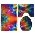 thumbnail image 1 of ABPHQTO Impresión Art Tie Dye Juego de alfombras de baño de 3 piezas Alfombra de baño Alfombra de contorno y tapa de inodoro, 1 of 2
