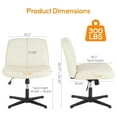 thumbnail image 2 of Criss Cross Chair Legged Office Wide Comfy Desk Seat, No Wheels Armless Computer Task Seating, Swivel Vanity Home Height Adjustable, 2 of 8