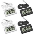 thumbnail image 1 of Mini termómetro digital LCD con sensor de temperatura para refrigeradores, congeladores y acuarios (2 negros y 2 blancos), 1 of 5