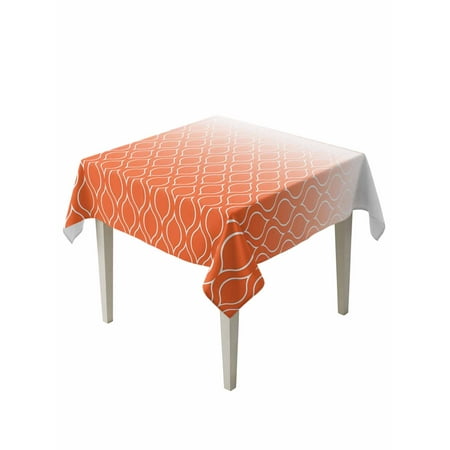 Morocco Orange Table Cloth, Modern Geometric Gradient Simple Waterproof Tablecloth for Square Tables, Reusable Washable Fabric Table Cover for Restaurant Kitchen Dining Tables 54"x54"