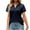 Navy, variant on Bigersell Shirts for Women T-shirt V-Neck lace stitching loose short Sleeve tops Women Peplum Scoop Neck Short Sleeve Western Tops Style B50313, Army Green L