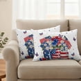 thumbnail image 2 of 4th of July Outdoor Waterproof Pillow Covers, Independence Day Blue Red US Flag Spring Floral Decorative Rectangle Throw Pillowcase Sofa Cushion Sham for Patio/Couch/Chair, 20"x12" 2 Pack, 2 of 8