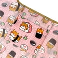 thumbnail image 6 of Wrapables Medium Foldable Tote Nylon Reusable Grocery Bag (Set of 2), Doggy Sushi, 6 of 6