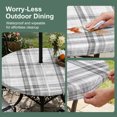 thumbnail image 5 of Round Outdoor Tablecloth with Umbrella Hole and Zipper, Black White Check Tablecloth with Elastic Waterproof, Farmhouse Line Buffalo Plaid Patio Table Covers for 45" - 54" Picnic Pool Tables, 5 of 9
