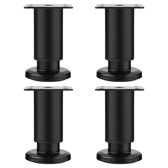 Milisten 4Pcs Adjustable Black Steel Furniture Legs Support Table Chair Wardrobe Replacement