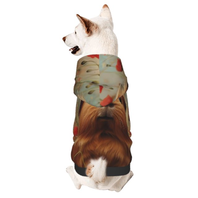 Fotbe Rose Cute Guinea Pig Sudadera con Estampado para Perros Pequeños – Suéter con Capucha para Mascotas, Tela Suave de Forro Polar con Bolsillo-Small