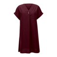 thumbnail image 3 of WILLBEST Vestidos De Verano Para Mujer, Vestido Playero De Lino De Color Liso Con Mangas Cortas Y Cuello En V, Ligero, Transpirable Y Elegante, Informal, Para Vacaciones, Viajes Y Uso Diario., 3 of 3