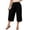 *Black, variant on VBVC Women's Plus Size Smocked Waist Capri Pants , Summer Scalloped Hem Pants For Women,Ladies' Soft Wide Leg Culottes with Pockets,Black,L-5XL