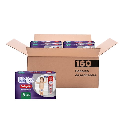 Pañal Autoajustable Bbtips Baby Up Talla 8 Unisex 160 piezas