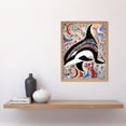 thumbnail image 2 of Modern Folk Art Pattern Orca Whale Art Print Framed Poster Wall Decor 12x16 inch, 2 of 5