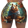 thumbnail image 2 of Fotbe Maple Meditating Bear Shorts Sin Costuras – Shorts Deportivos de Cintura Alta para Mujer, Elásticos para Gimnasio, Yoga, Running o Ciclismo-XX-Large, 2 of 8