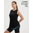 thumbnail image 4 of BALEAF Women's Sleeveless Workout Tank Tops Lightweight UPF50+ Soft Loose Fit Athletic Yoga Running Gym Shirts Black M, 4 of 6
