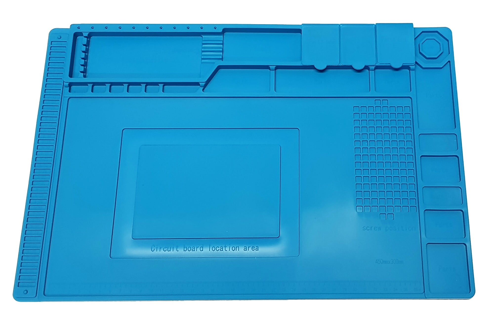 Heat Resistant Silicone Work Mat With Screwdiver Holder & Magnetic Sections (45cm x 35cm)