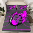 thumbnail image 2 of Manfei Boys Basketball Queen Sheet Sets,Sport Theme Flat Sheet,Purple Gray Queen Fitted Sheet For Teens,Super Cozy Room Decor,4-Piece, 2 of 7