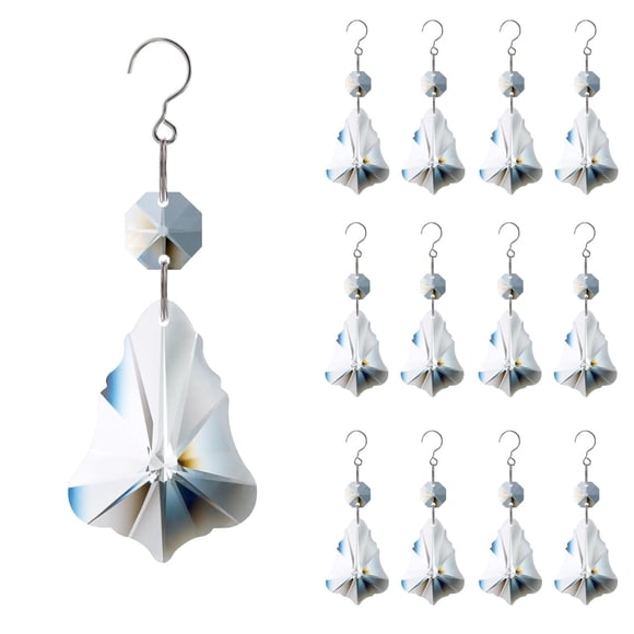 Candelabro GOLDENHAITAI con forma de prisma de cristal, 12 unidades, 3,8 cm
