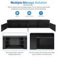thumbnail image 4 of Royard Oaktree LED TV Stand for TVs up to 100" Extra Long TV Media Console w/Cabinets and LED Light, 4 of 7