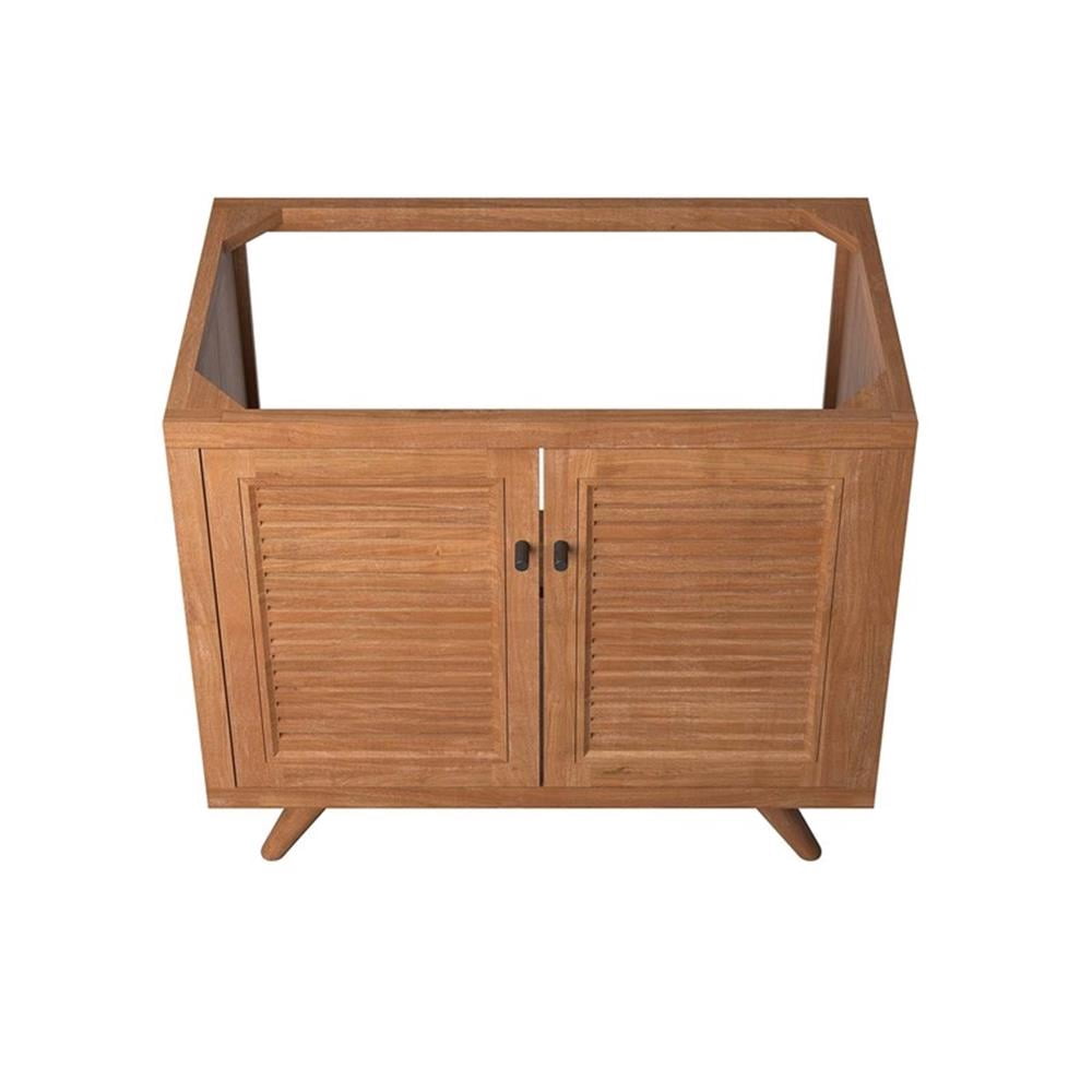 Modway 36" 2-Door Teak Wood Bathroom Vanity Cabinet in Natural