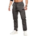 thumbnail image 3 of Mohiass Mens Cargo Pants Outdoor Casual Elastic Waist Joggers Pants Relaxed Fit Lightweight Hiking Baggy Trousers with Pockets Dark Gray L, 3 of 8