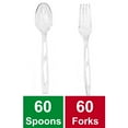 Great Value Everyday Disposable Plastic Forks & Spoons, Clear, 120
