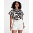 thumbnail image 2 of Time and Tru Women's Camp Shirt with Short Sleeves, Sizes XS-XXXL, 2 of 6
