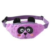 Back to School Clearance! Kukoosong Fanny Pack for Kids Fashion Parent-Child Kids Zipper Messenger Bag Plush Cartoon Chest Bag Waist Bag Sling Bag Purple One Size