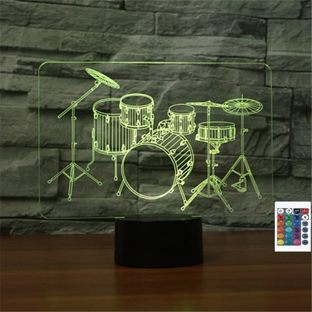 Lámpara Nocturna de Ilusión 3D Kit de Batería FLRXHK con Control Táctil USB y Control Remoto