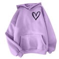 thumbnail image 3 of DDAPJ pyju Womens Overized Hoodies Cute Heart Sweatshirt Teen Girls Y2K Hooded Pullover with Kangaroo Pocket, 3 of 5