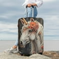 thumbnail image 5 of Salouo Vintage Floral White Horse Pattern Travel Dust-proof Suitcase Cover, Softside Suitcase Protector Luggage Cover Protector for 18-32inch ,Not Included Suitcase, 5 of 8