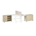 thumbnail image 2 of Bureau Hustle 2 Personnes avec Rangement Mobile en Blanc/orme - Bois Reconstitué, 2 of 9