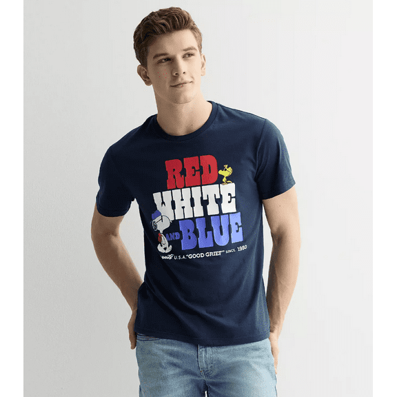 Men's Peanuts Snoopy & Woodstock "Red White and Blue" Graphic Tee