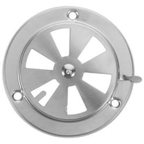 KAKOWELY Round Bbq Grill Air Vent Damper 1Pcs Silver Stainless Steel Vent Cover for Rv Yacht Vehicles 3.9X3.8X0.5in