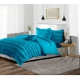 thumbnail image 2 of SGI Bedding 3 Piece Cotton Multi Ruffle Duvet Cover Turquoise Blue Solid 600TC Queen, 2 of 7