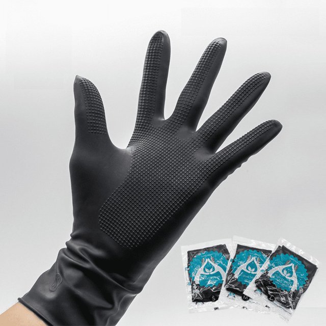 Guantes de champú para peluquería, peluquería, peluquería, herramientas para el cabello con guantes antideslizantes granulados, impermeables y para teñir el cabello