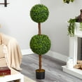 thumbnail image 3 of Nearly Natural 4.5ft. Boxwood Double Ball Topiary Artificial Tree (Indoor/Outdoor), 3 of 4