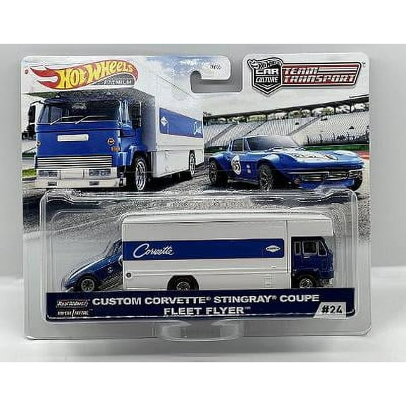 Hot Wheels 2020 Car Culture Team Transport Custom Corvette Stingray Coupe Fleet Flyer Play Vehicles, Adult, 7.03 oz