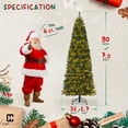 thumbnail image 2 of CAPHAUS 7.5 Feet Artificial Pre-lit Pencil Christmas Tree w/ 350 LED Lights, Premium Slim Christmas Tree w/ 980 Branch Tips Pre-Hinged & Foldable Stand, Skinny Christmas Tree, Pencil Tree, 2 of 9