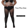 thumbnail image 4 of Medias de Encaje a Rayas Talla Grande Cintura Alta Pantimedias de Terciopelo Encaje Medias de Red Leggings, 4 of 4