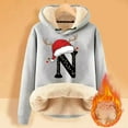 thumbnail image 2 of WILLBEST Sudadera de Mujer con Capucha Estampada con Letras Navideñas, de Lana, Cálida para El Invierno Grande, 2 of 4