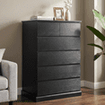 thumbnail image 2 of PUKNLY Tall 6-Drawer Dresser for Bedroom – Modern Chest of Drawers with Concealed Handles & Anti-Tip Kit, Vertical Wood Storage Cabinet for Living Room, Entryway or Hallway,Black, 2 of 12