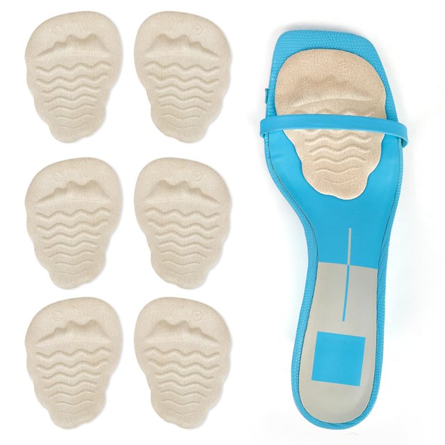 3 pares de almohadillas metatarsianas para mujer, almohadillas cómodas de tacón alto mejoradas que alivian el dolor causado por la neuropatía de Morton (beige)