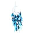 thumbnail image 4 of Colgante de pared de macramé bohemio, colgante de fondo, atrapasueños trenzado hecho a mano. Azul, 4 of 9