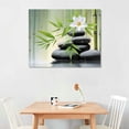 thumbnail image 2 of Shiartex Bamboo Tree White Flower Rocks Canvas Wall Art Print Home Decor Living Room Bedroom Office Wall Decor 16x12in, 2 of 6