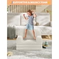 thumbnail image 6 of Kids Couch, 2-in-1 Convertible Teddy Fleece Fabric Toddler Sofa Chair, Soft Fold Out Couch Lounger for Kids, Comfy Children's Sofa Bed for Playroom, Nursery, Birthday Gift (White Moon), 6 of 7